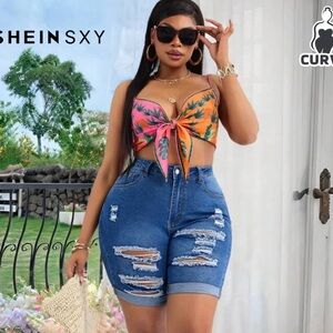 Tropical SHEIN Scarf Top